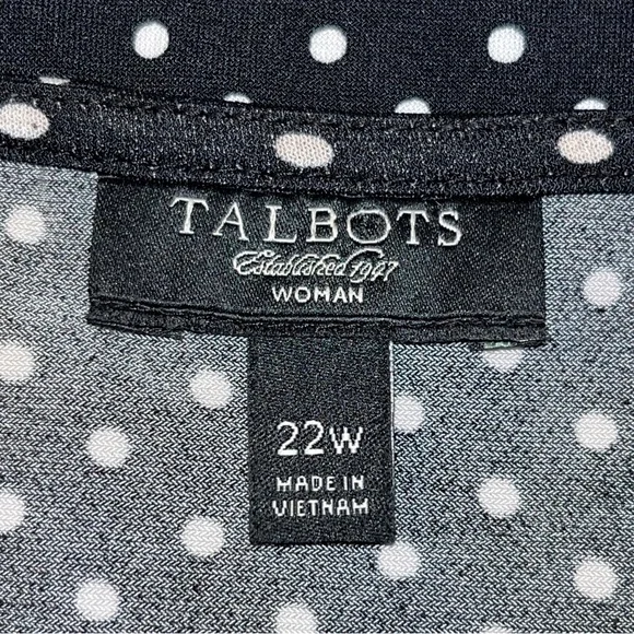 Talbots Woman dress, black with small off-white polka dot print, loose and flowy - Picture 10 of 11
